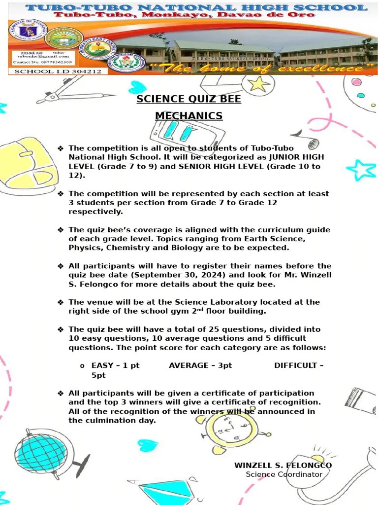 SCIENCE QUIZ BEE MECHANICS | PDF