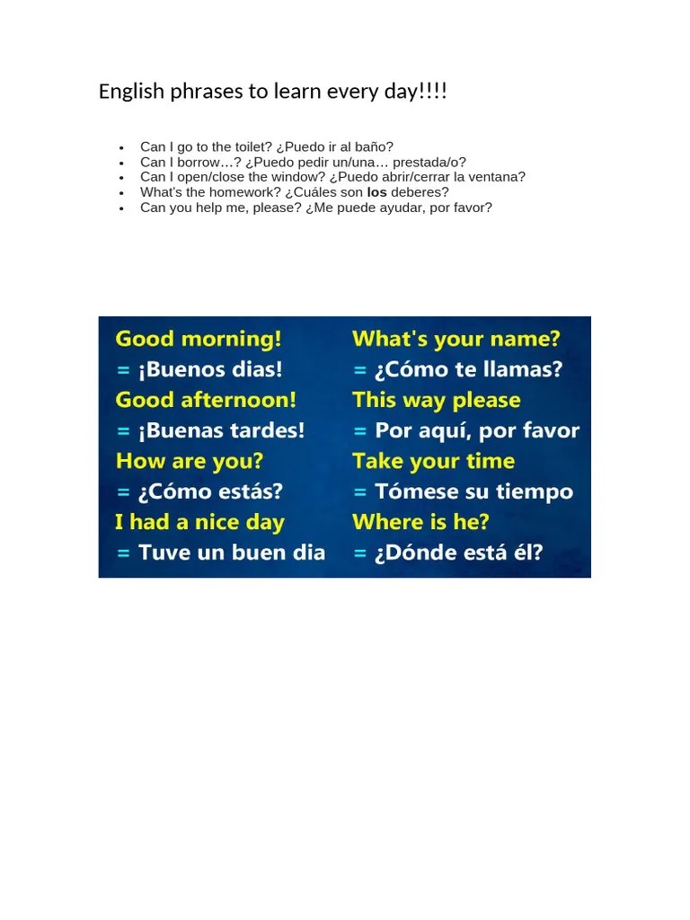 English Phrases To Learn Every Day | PDF