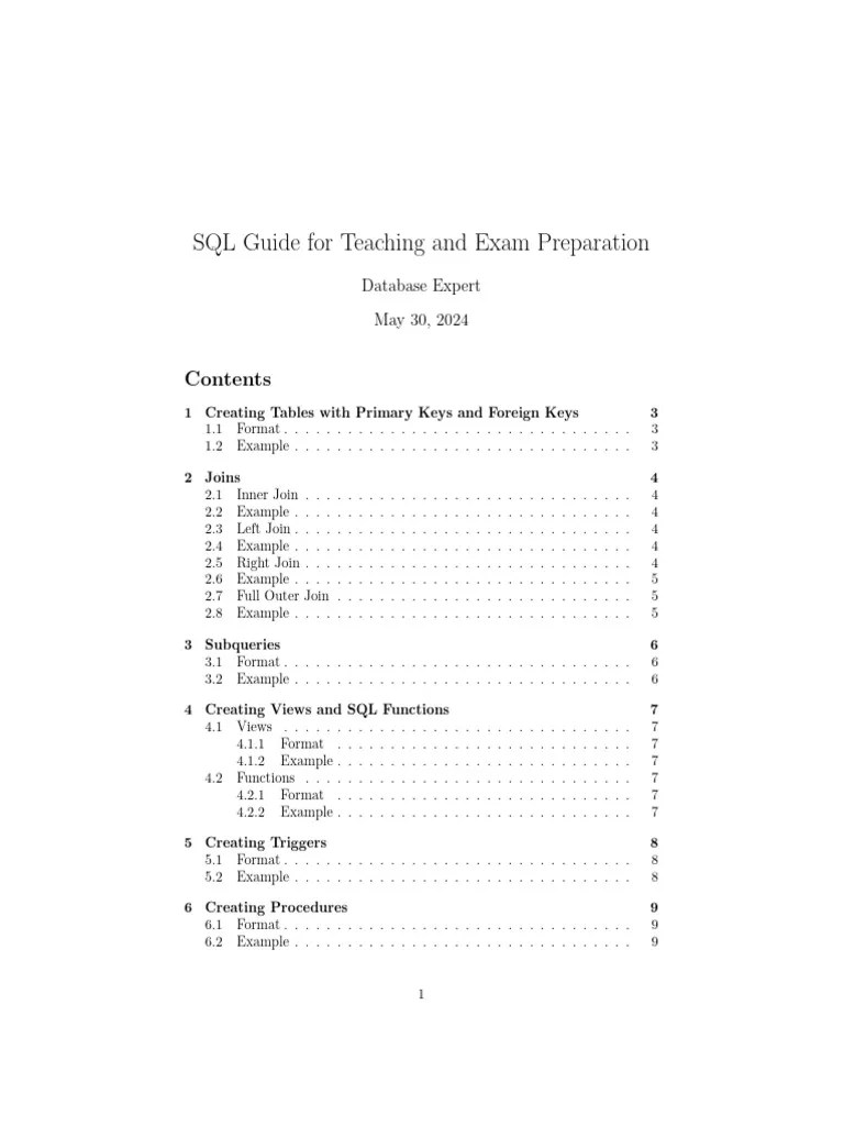 SQL Cheat Sheet | PDF