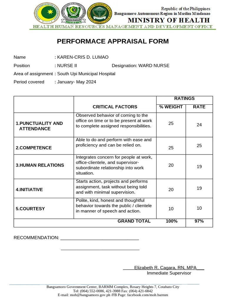 PERFORMANCE-APPRAISAL-FORM | PDF