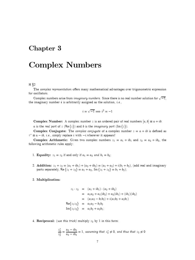 Ch3-ComplexNumbers | PDF