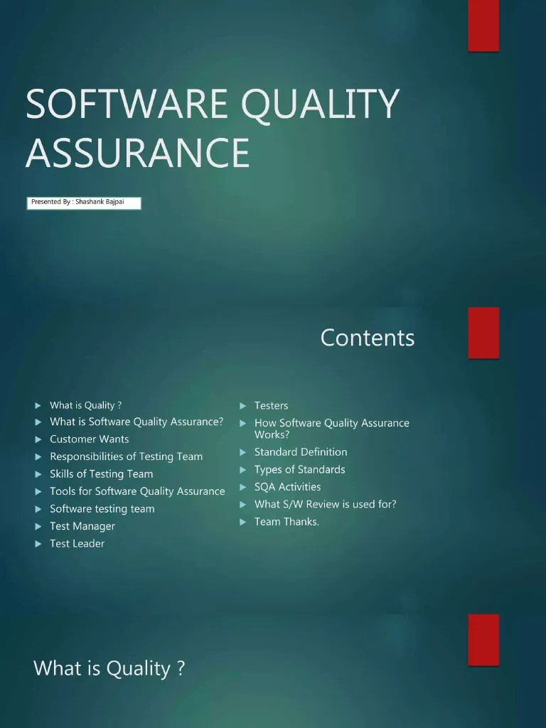 Software Quality Assurance | PDF