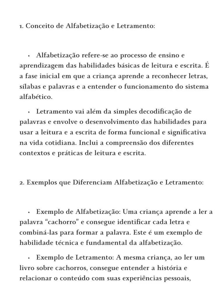 Alfabetização E Letramento PDF | PDF