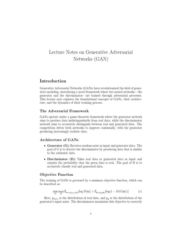Generative Adversarial Networks (GAN) | PDF