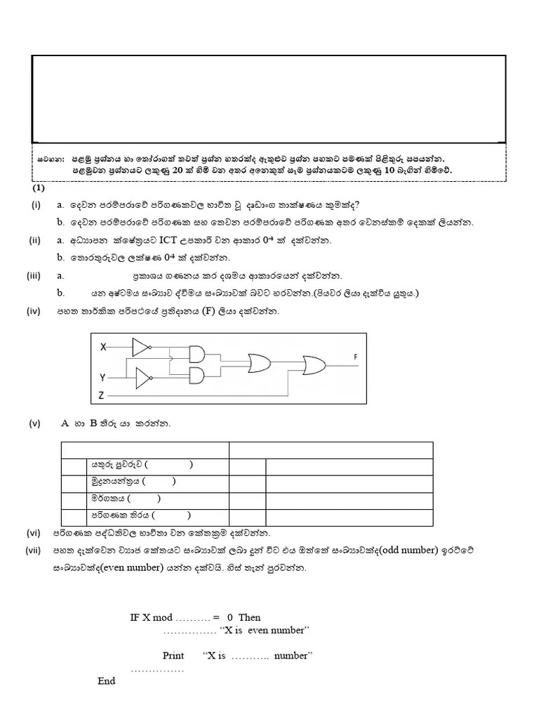 Grade-11-ICT-1st Yerm Sinhala Removed | PDF