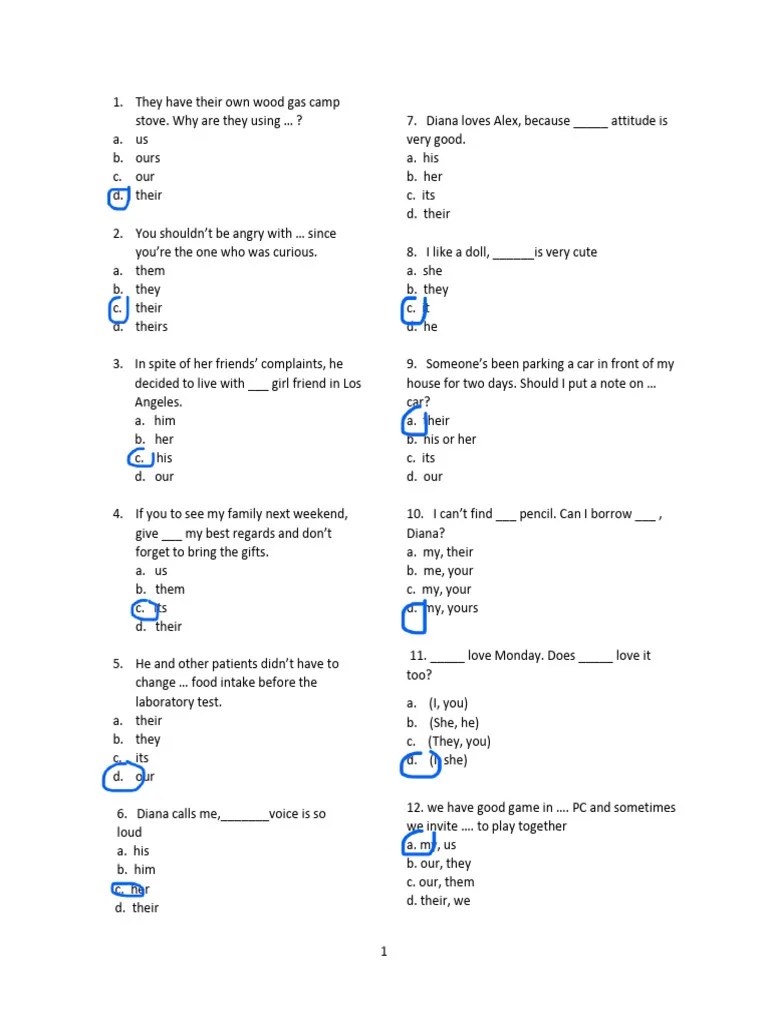 Latihan Soal Pronoun 1 | PDF