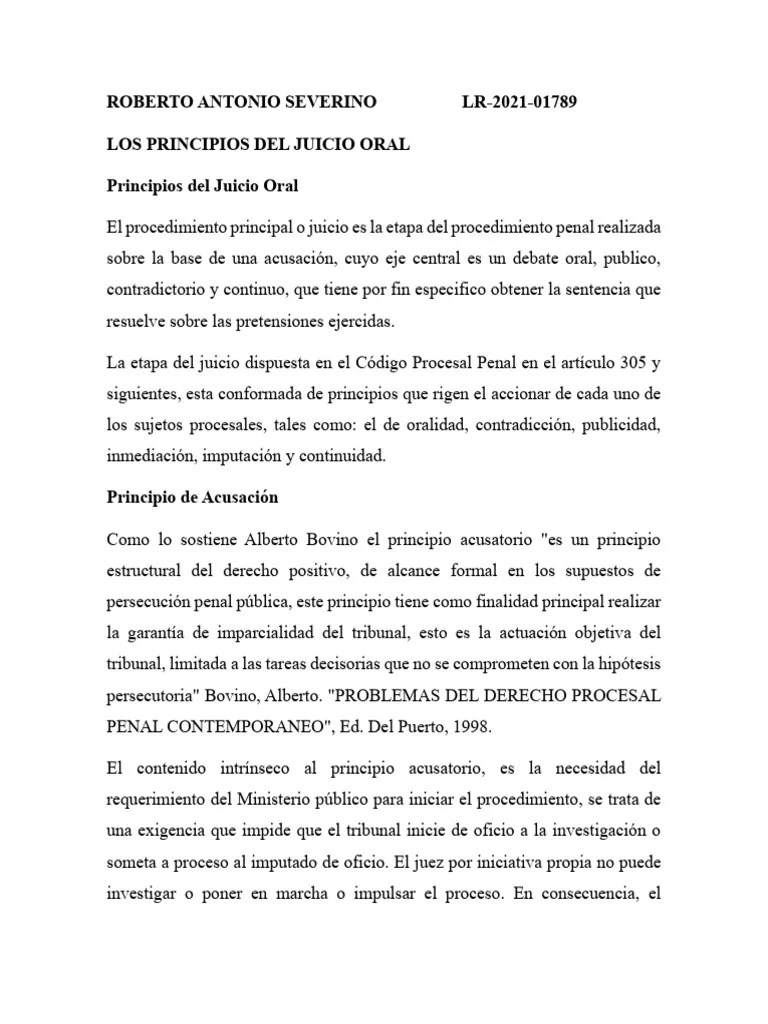 Los Principios Del Juicio Oral | PDF