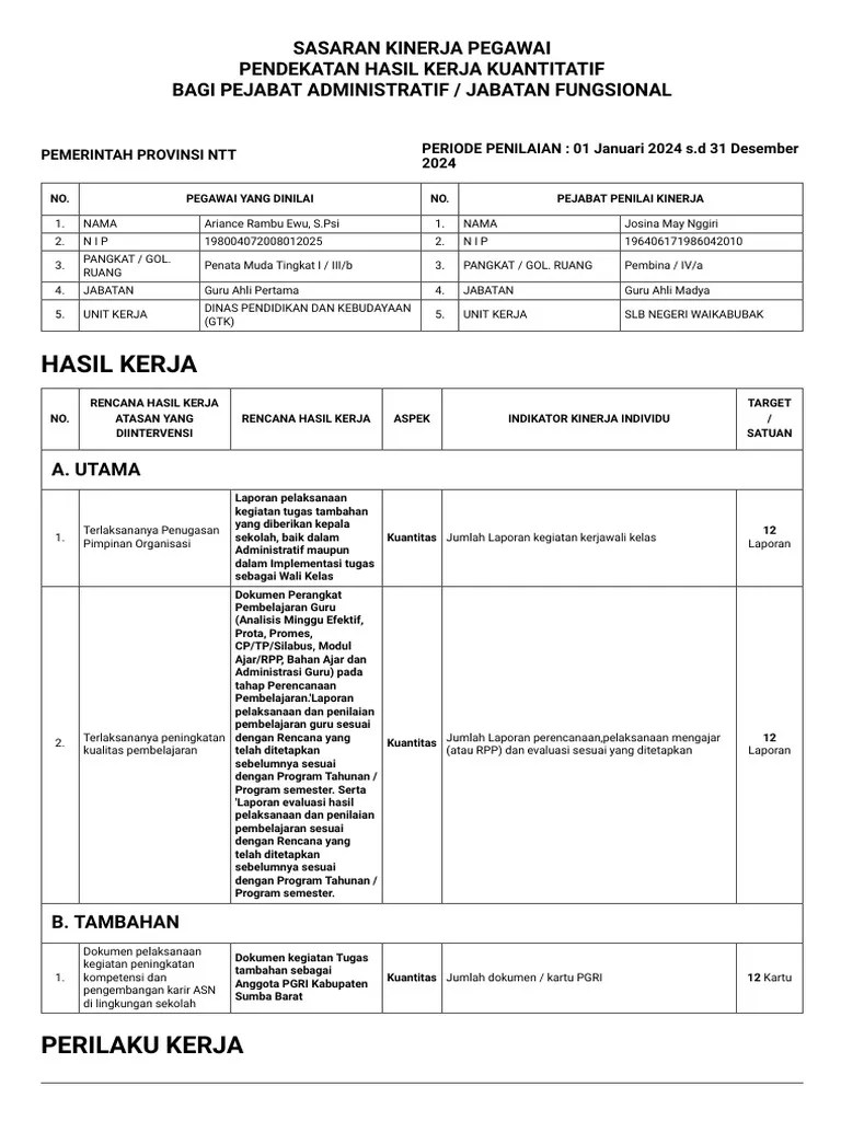 SKP 2024 - Rencana Hasil Kerja | PDF