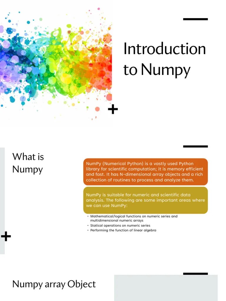 Introduction To Numpy | PDF