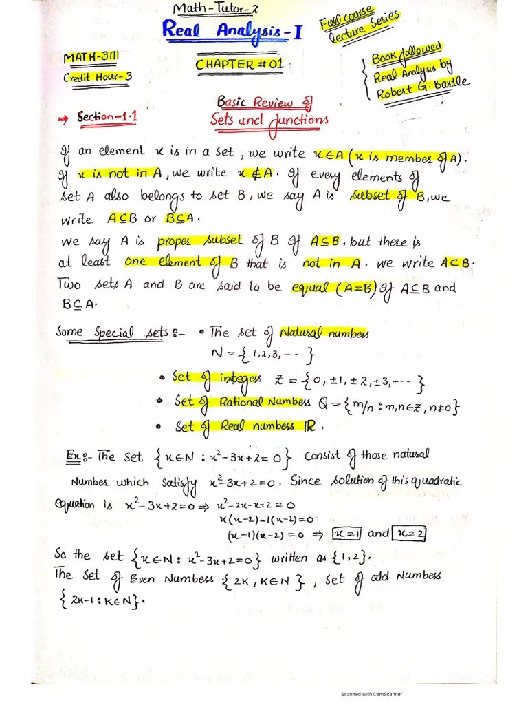 Introduction To Real Analysis Bartle Chapter No 1 | PDF