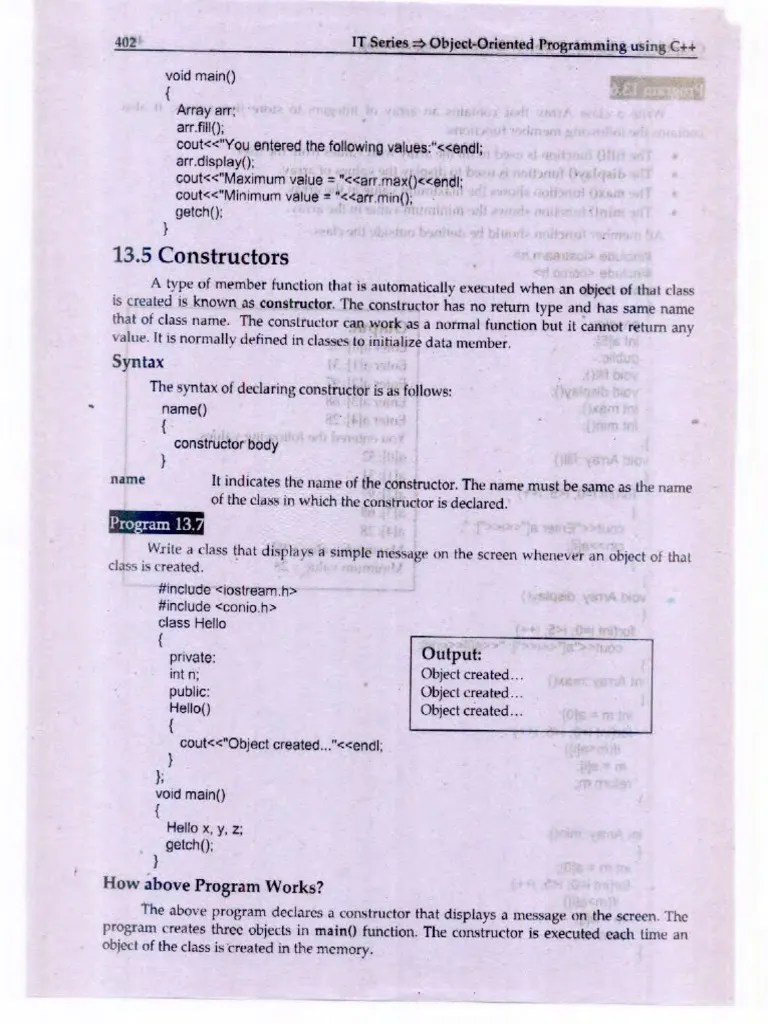 Constructor And Deconstructor | PDF
