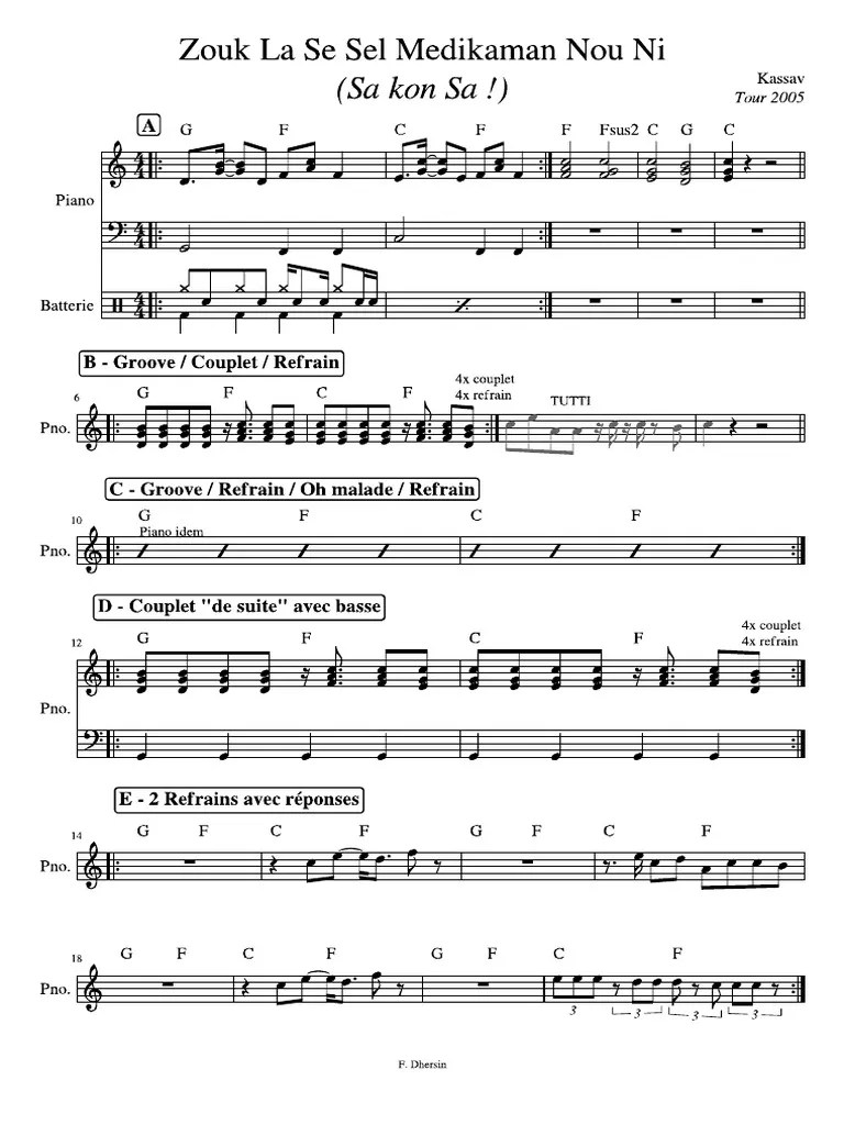 Zouk La Se Sel Medikaman Nou Ni - Kassav | PDF