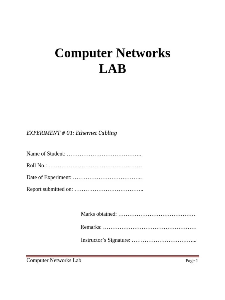 Lab 1 Computer Networks | PDF | Coaxial Cable | Telecommunications ...