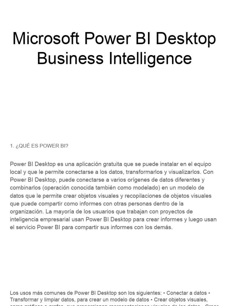 Microsoft Power BI Desktop Business Intelligence | PDF
