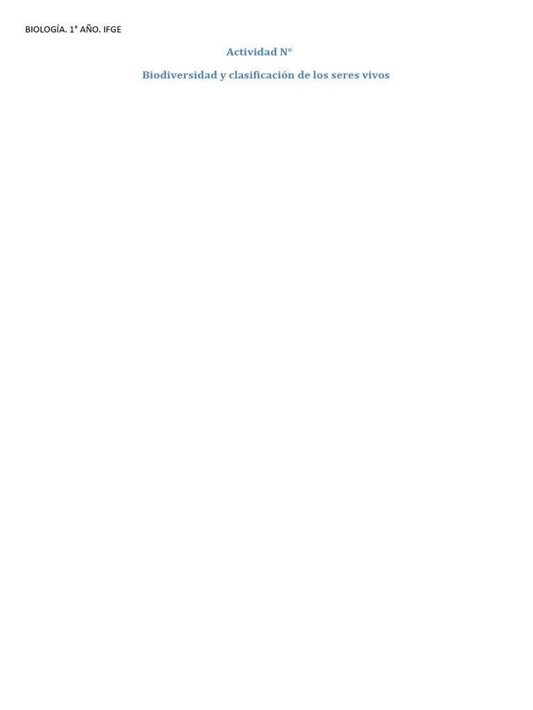 CLASE.12 Biodiversidad Y Clasificacion De Los Seres Vivos Y Material De Lectura | PDF