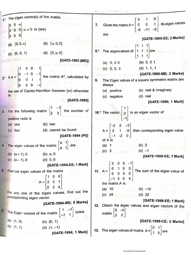 Eigen Values And Vectors | PDF