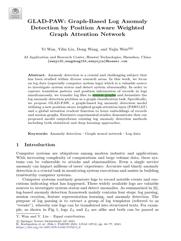 GNN - GLAD-PAW Graph-Based Log Anomaly Detection By Position Aware ...