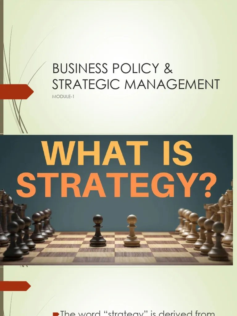 Module1_Introduction To STRATEGIC MANAGEMENT | PDF