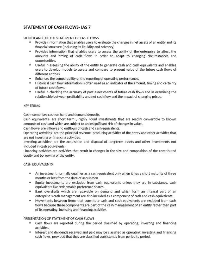 IAS 7 STATEMENT OF CASH FLOWS-3 | PDF