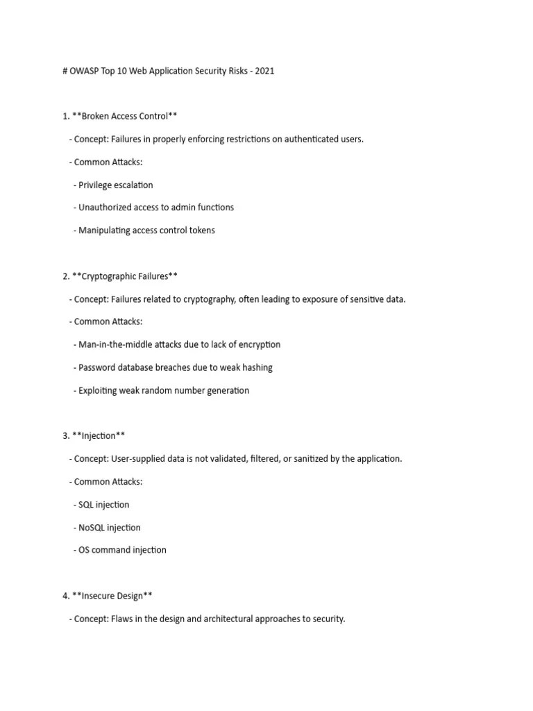 OWASP Top 10 Web Application Security Risks | PDF