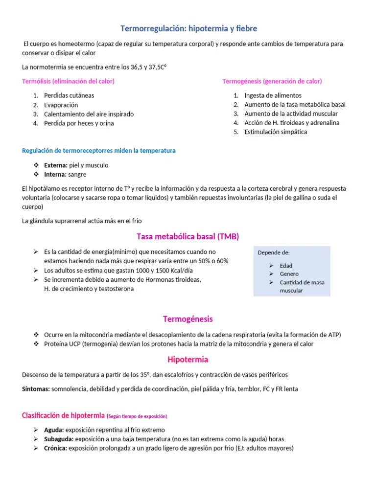Termorregulación Y Dolor | PDF | Dolor | Termorregulación