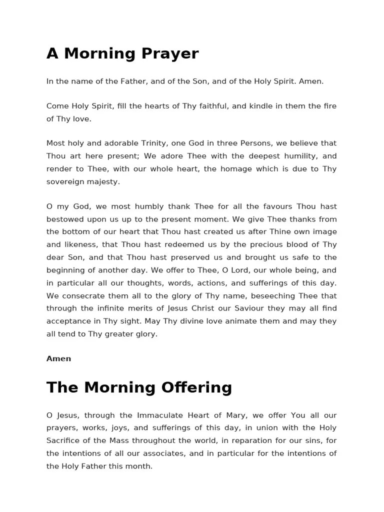 A Morning Prayer | PDF