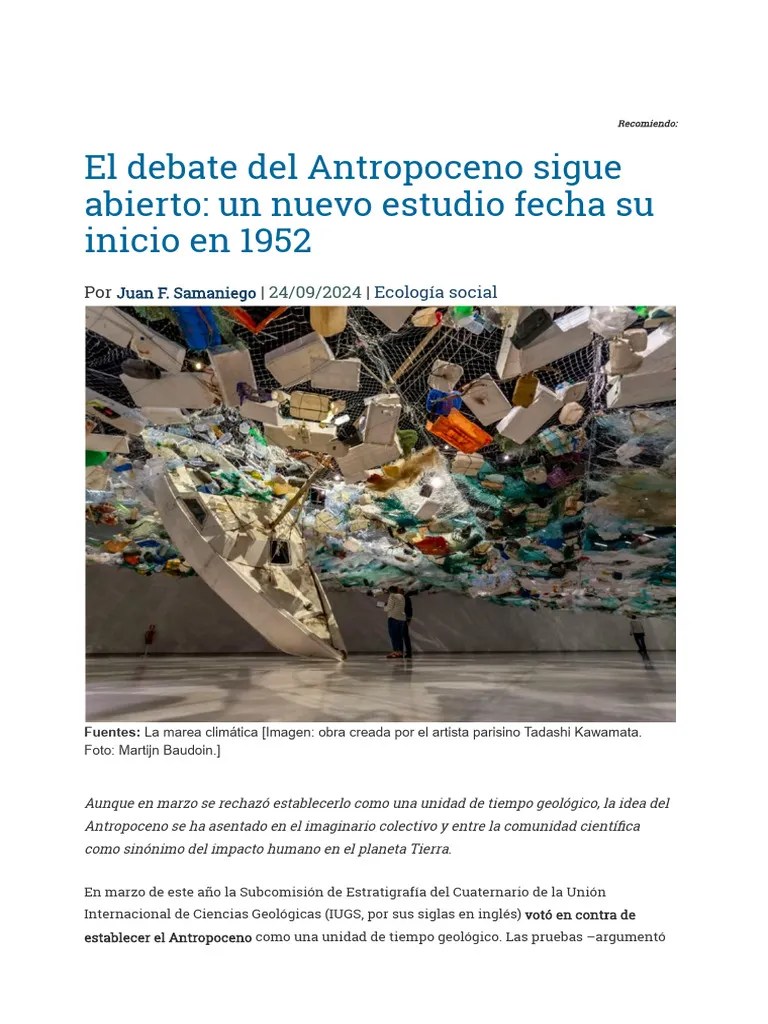 El Debate Del Antropoceno Sigue Abierto | PDF | Antropoceno | Ciencia Y ...