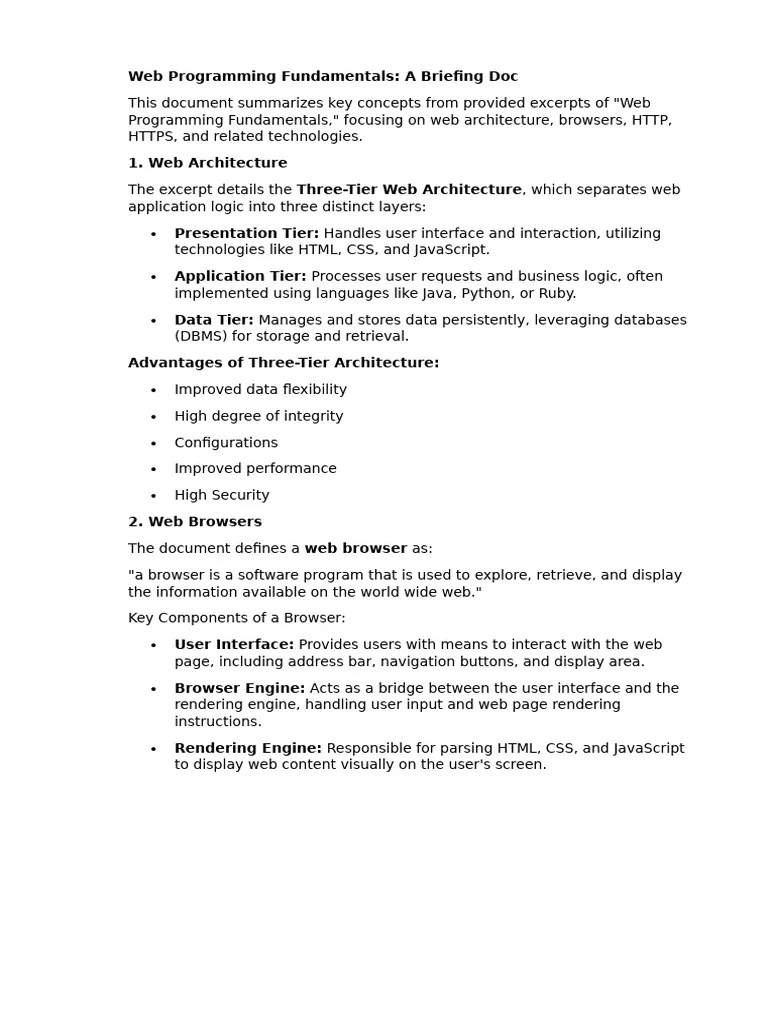 Web Programming Fundamentals - Concepts | PDF