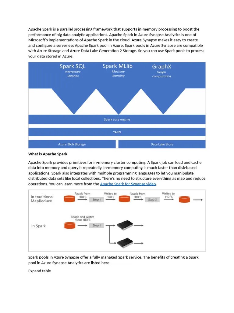 Apache Spark Is A Parallel Processing Framework That Supports In | PDF
