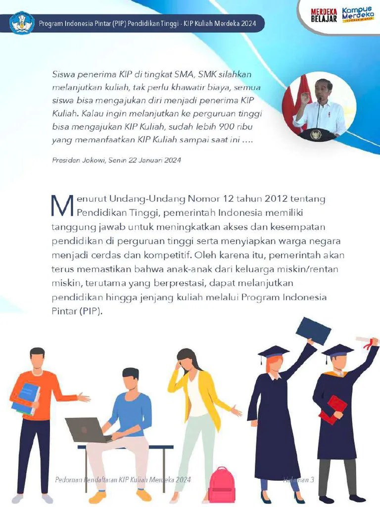 04 - Pedoman Pendaftaran KIP Kuliah 2024 | PDF