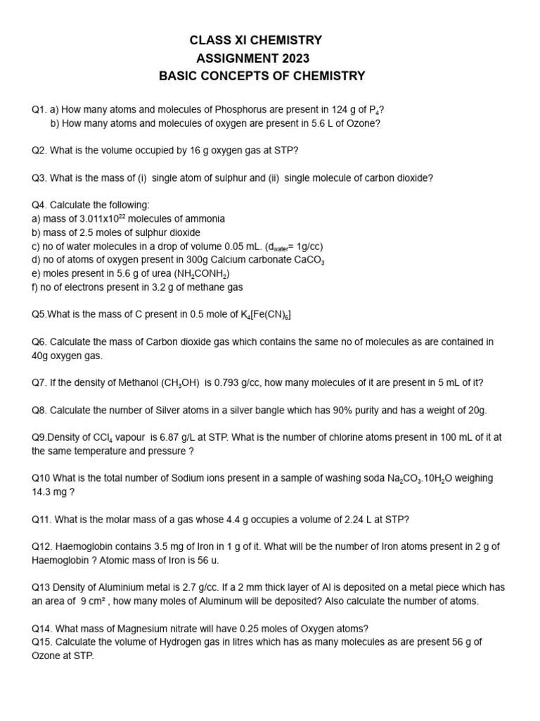 BASIC CONCEPTS OF CHEMISTRY | PDF
