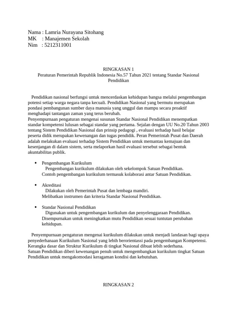 Tugas Meringkas M.Sekolah | PDF