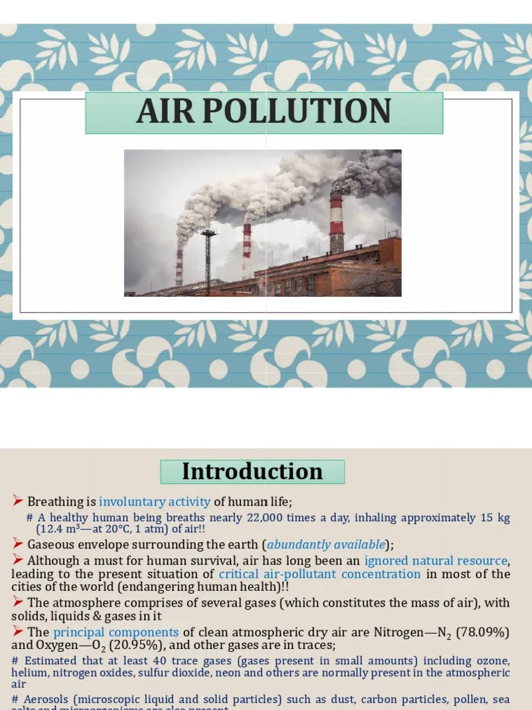 Air Pollution Overview Pdf Atmosphere Of Earth Atmosphere