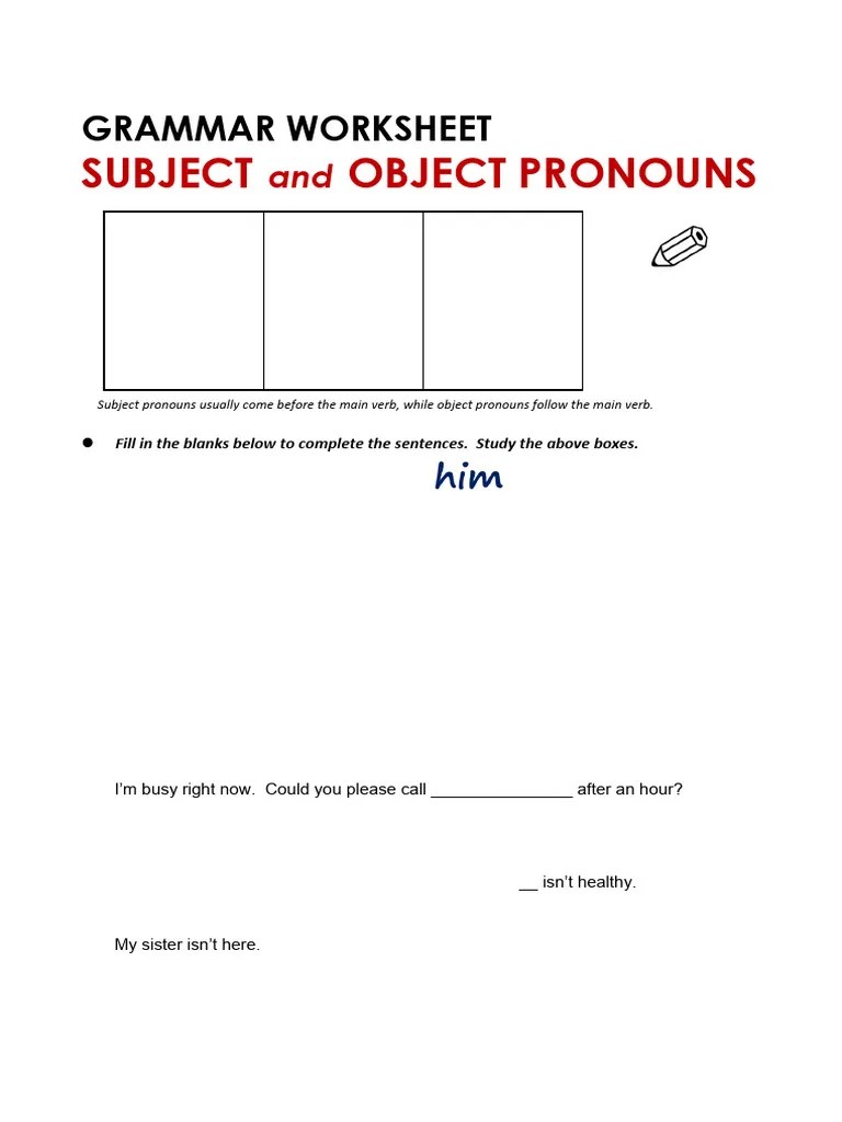 Subject And Object Pronouns | PDF