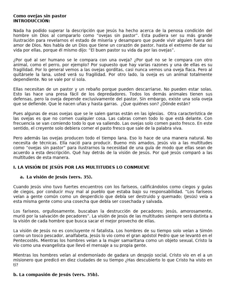 Como Ovejas Sin Pastor | PDF