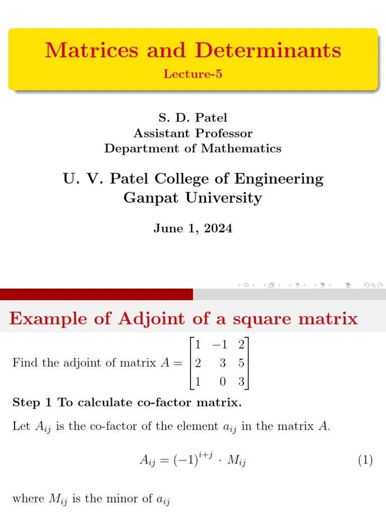 Matrix-Determinant_Lecture-5 | PDF
