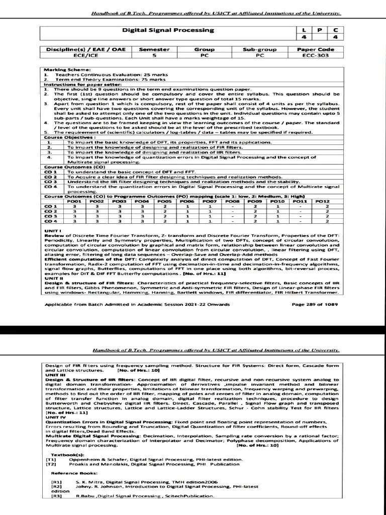 5th Sem Syllabus | PDF