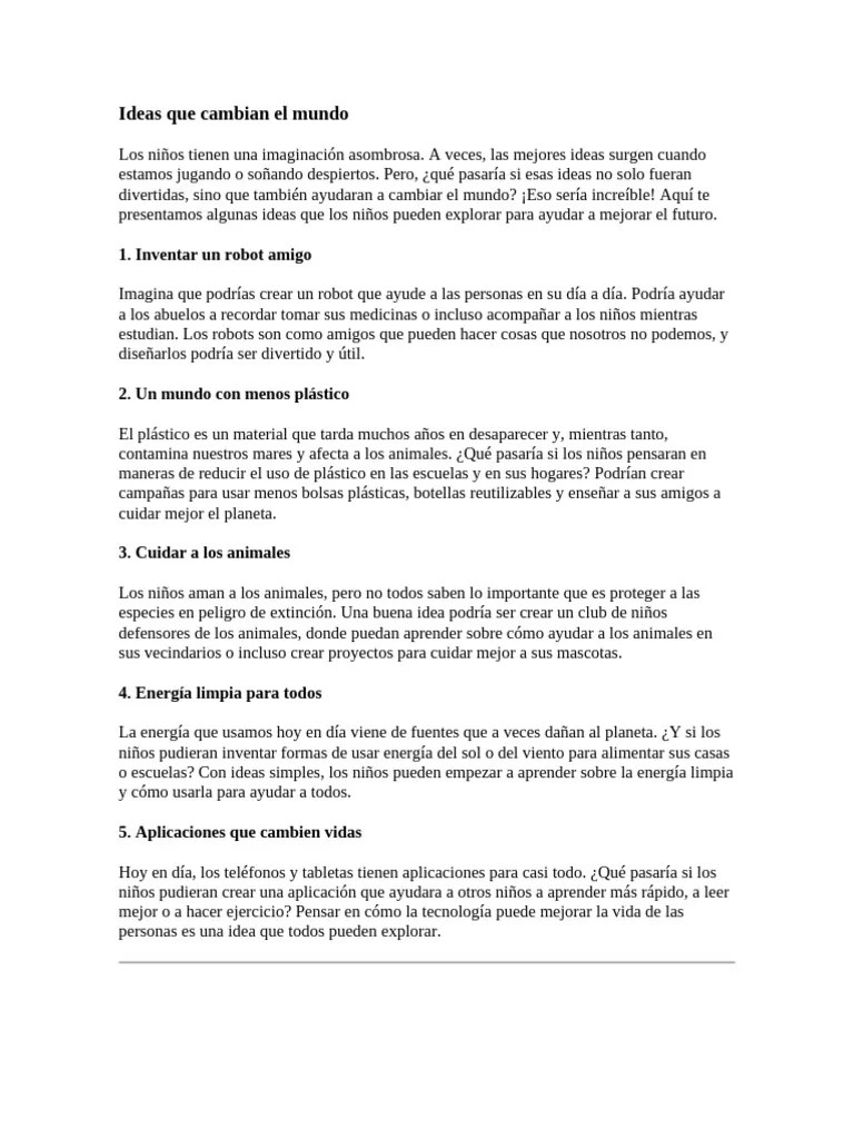 Ideas Que Cambian El Mundo | PDF