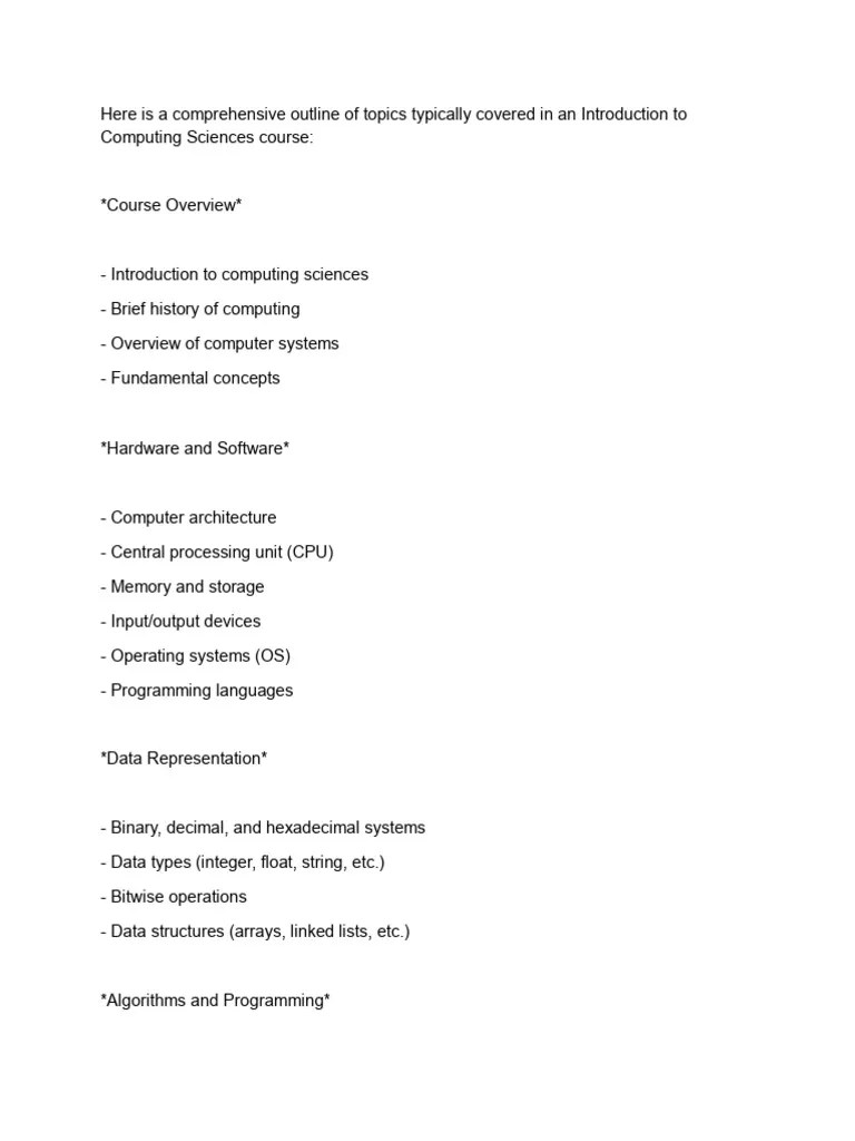 COS 111 (Introduction To Computing Sciences) | PDF