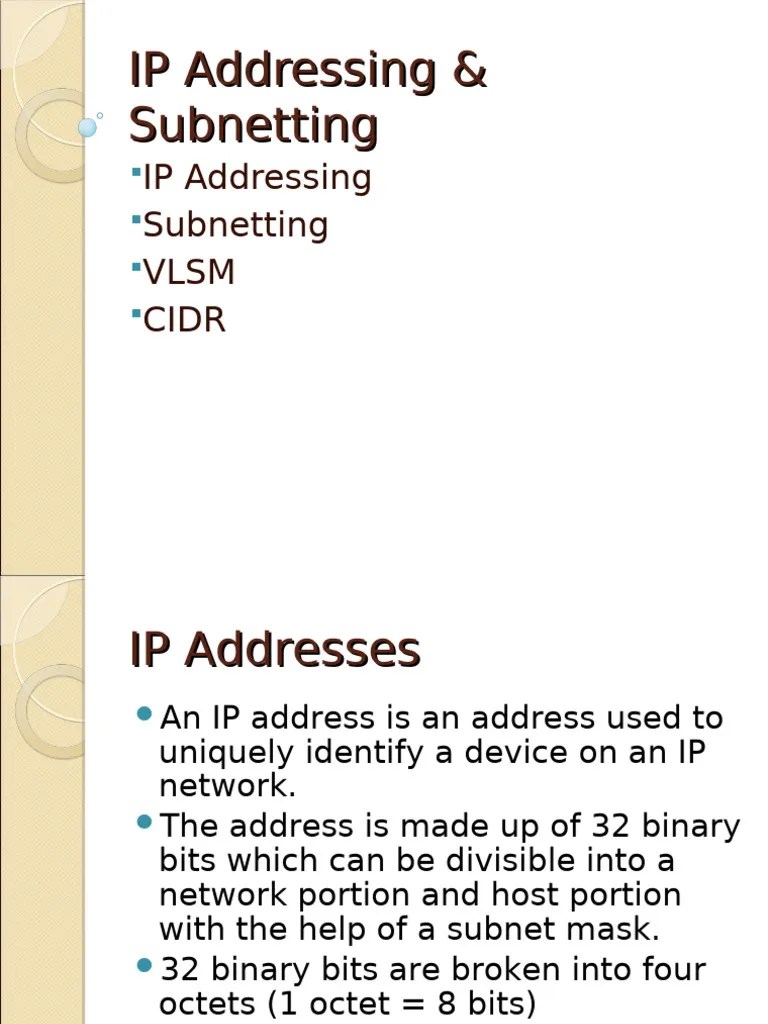 Chapter 7b IP Addressing And Subnetting | PDF