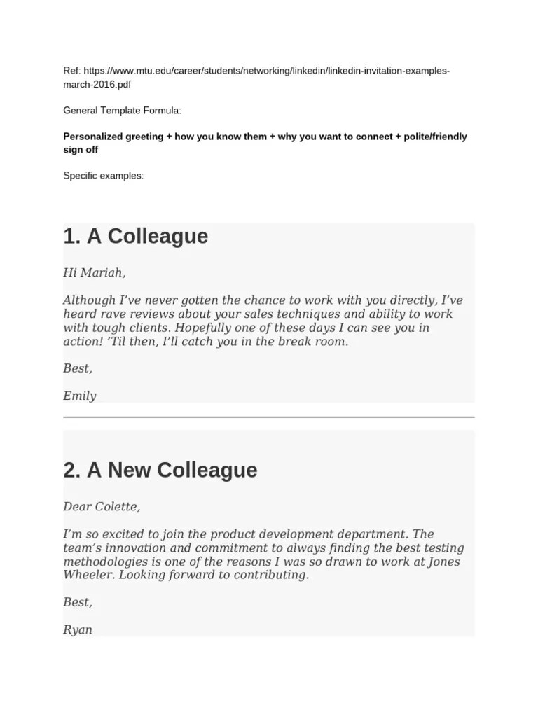 Connection Message Samples | PDF