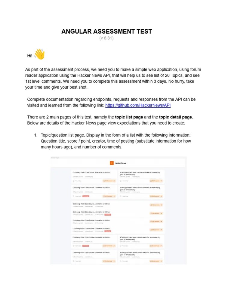 Programming Test Frontend Angular | PDF