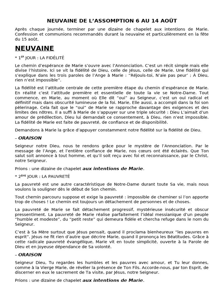 Neuvaine A Notre Dame De Lassomption | PDF