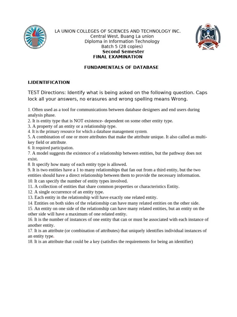 FUNDAMENTALS OF DATABASE Final | PDF | Databases | Information