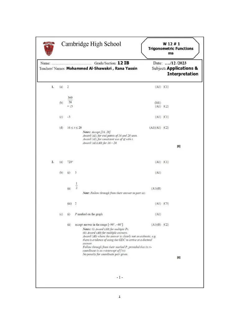 Trigonometric Functions | PDF