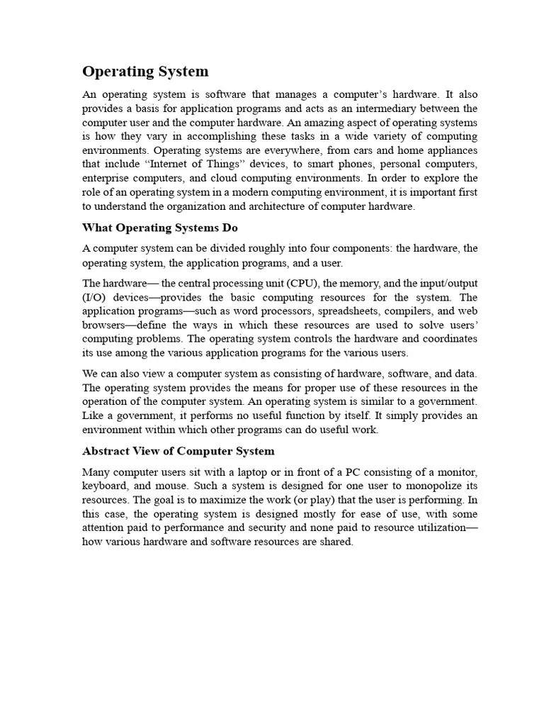 Operating System | PDF