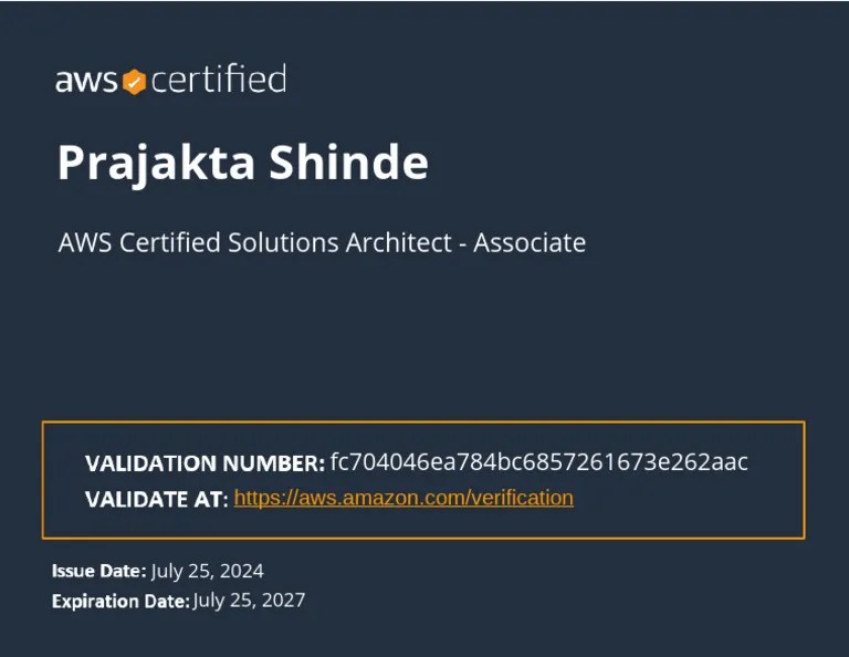 AWS Certified Solutions Architect - Associate Certificate | PDF