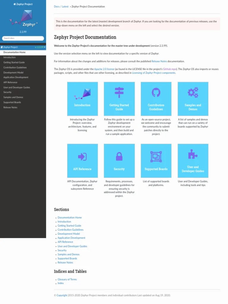 Zephyr Project Documentation - Zephyr Project Documentation | PDF
