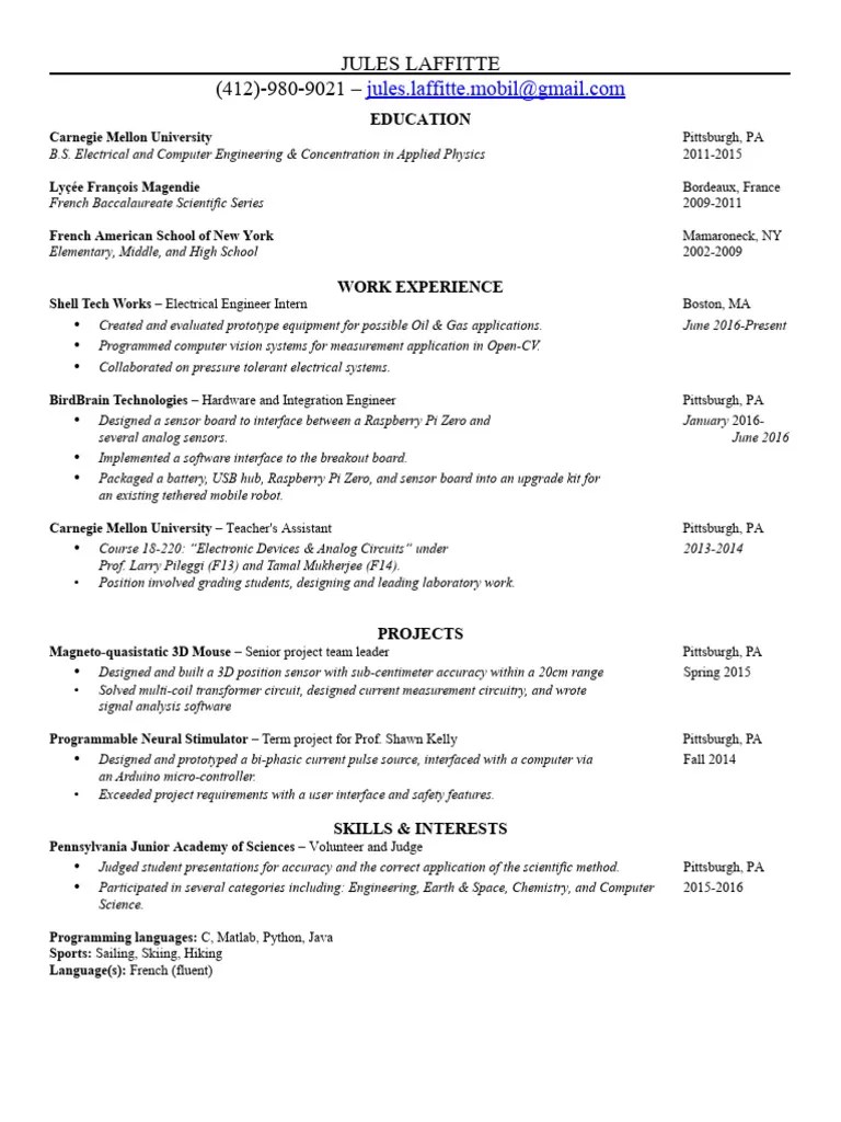 Resume template