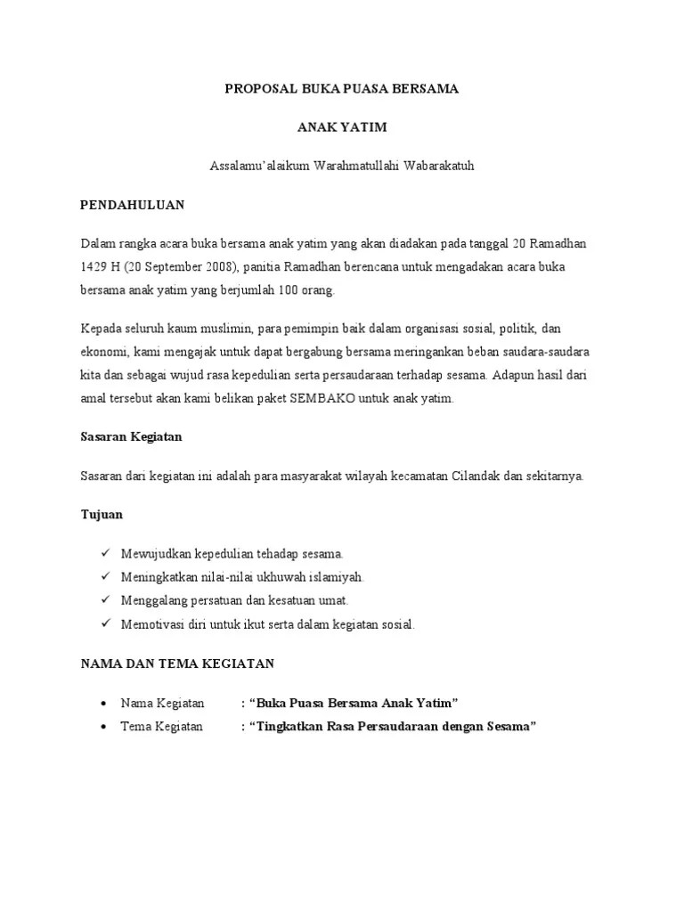 Proposal Buka Puasa Bersama | PDF